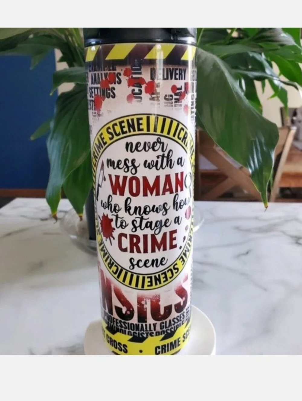 never mess with a WOMAN Crime Scene 30oz Tumbler  with duo lids 🎉sale